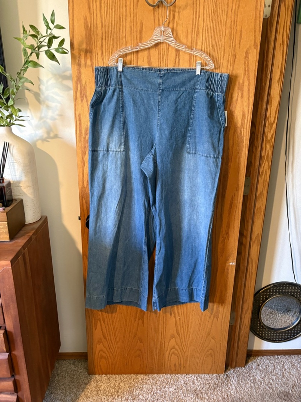 Cato Wide Leg Flare Jeans in Medium Blue